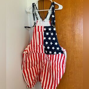 🇺🇸🌾🧨 NWT novelty American flag overalls